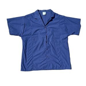 WRANGLER Vintage Nave Blue Collard Shirt Size Small
